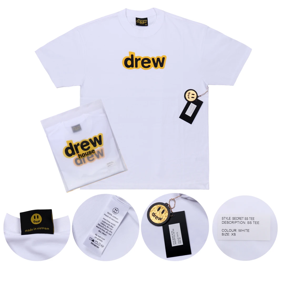 drew t shirt summer 100 cotton men o neck t shirt male womens tshirt short sleeve high quality tops house justin brand smiley free global shipping