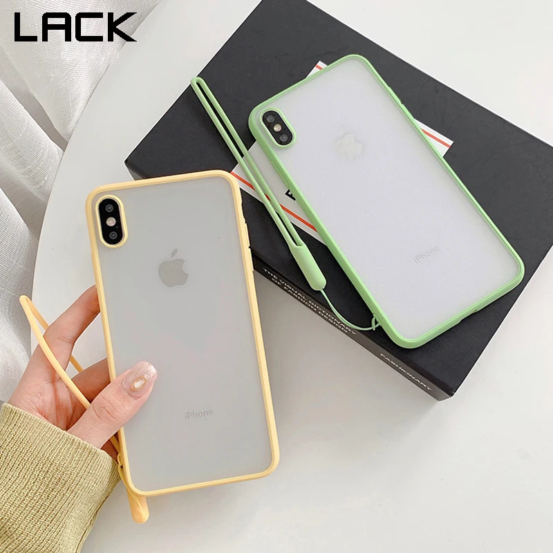 Отсутствие Карамельный цвет матовый пара чехол для iphone X XS Max XR Чехлы для iphone 7 8 6 6S P lus крышка с ремешок для запястья