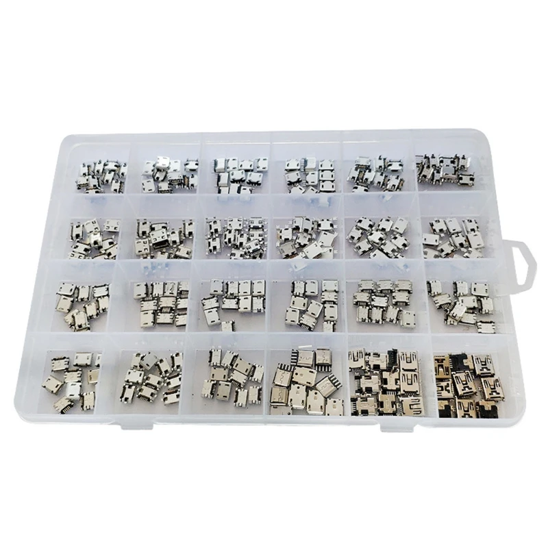 

Micro-USB Connector 24 Models Charging Port for Mobile,Tablet GPS 240Pcs/Set M17E