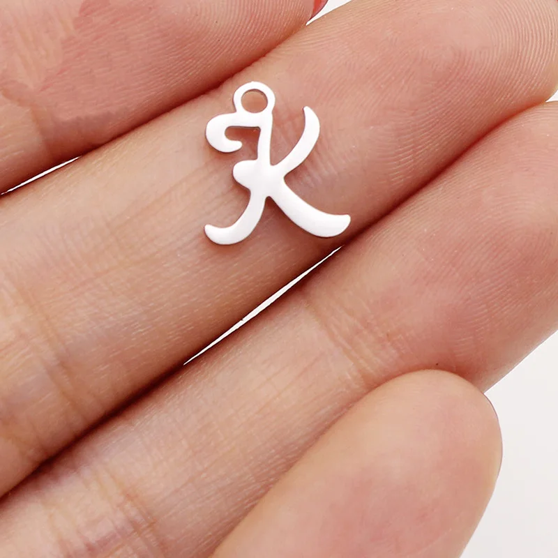 10pcs/lot Stainless Steel Initial Letter Charms Mini Lot for Necklace Bracelet Pendant DIY Making Jewelry Accesspries | Украшения и