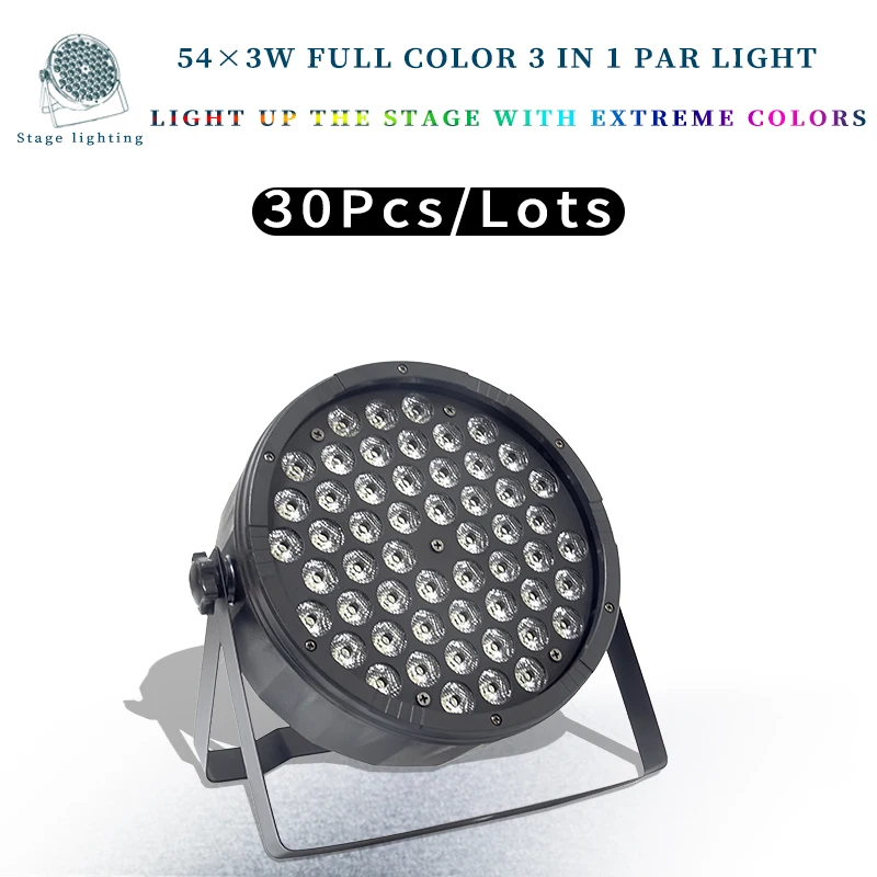 

30Pcs/lots LED Par Light 54X3W RGB 3in1 Wedding Party Bar KTV 54*3w Led Lights DJ Equipment Stage Light