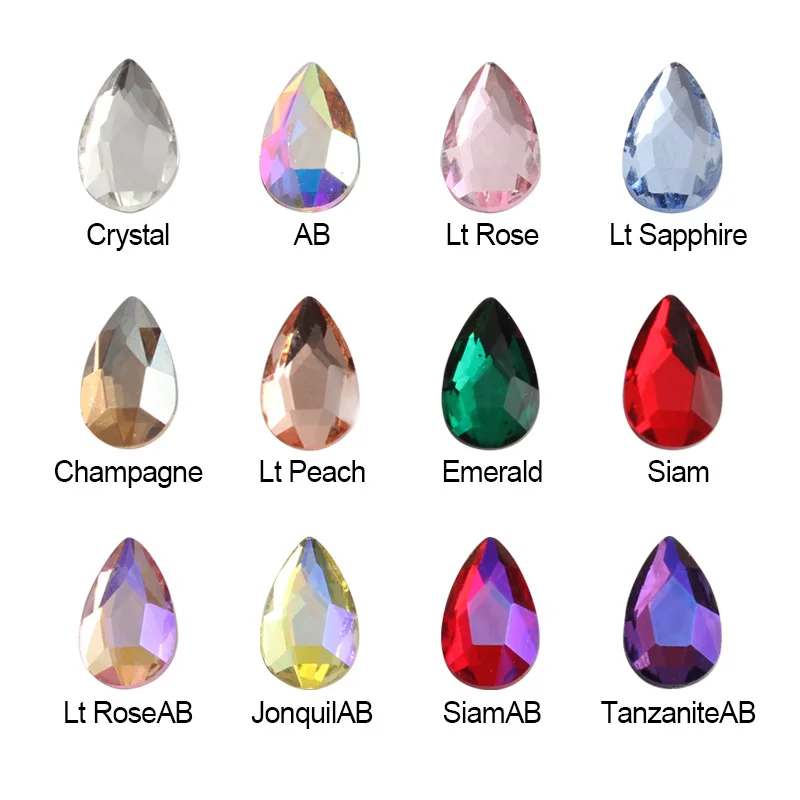 

30pcs/100pcs Crystal Nail Rhinestones 7X10mm Water Drop shape 3D Nail art Rhinestones for DIY Nail Art Decorations