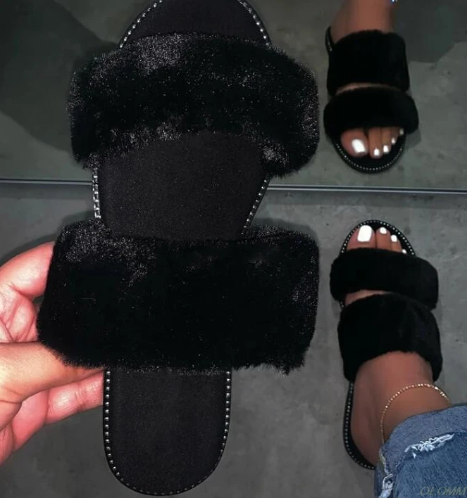 

Winter Plush Woman Home Flat Slippers Women Shoes Couple shoes Female Casual Warm Indoor Platform Ladies Slippers