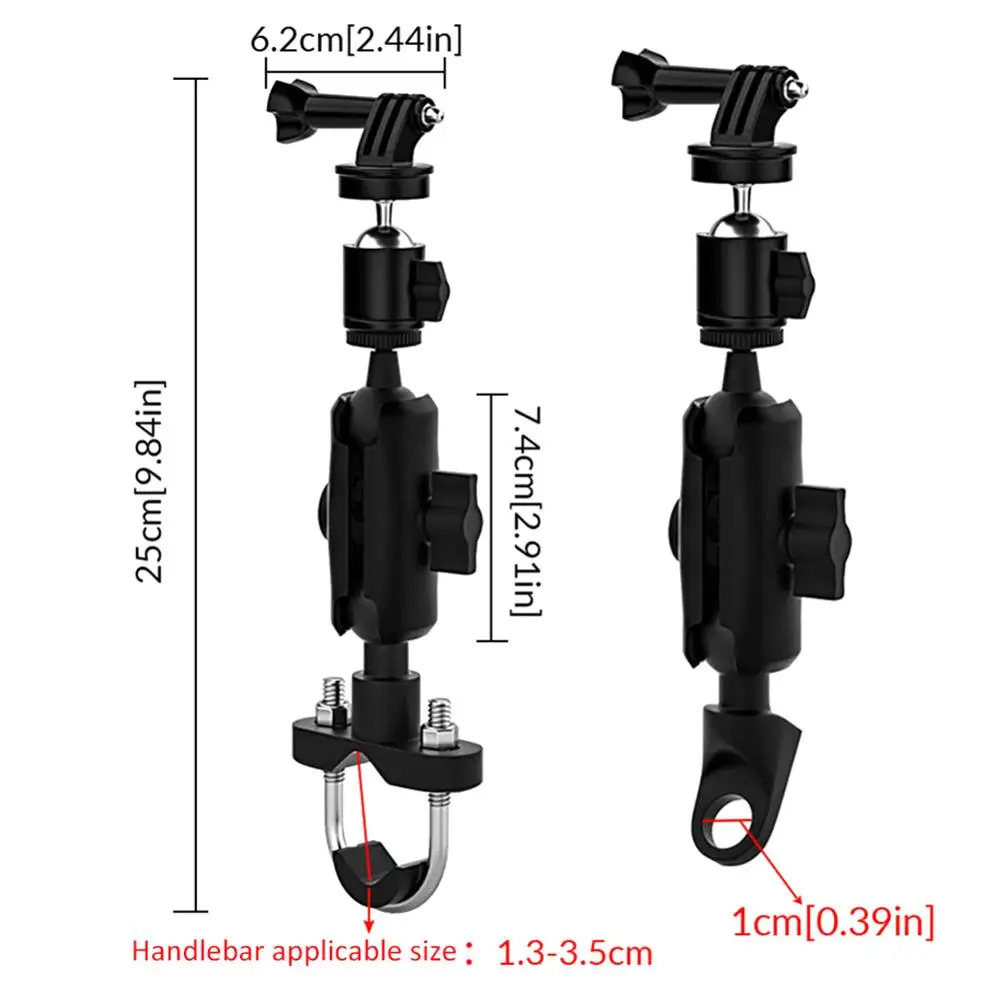 

Universal Motorcycle Data Recorder Holder Handlebar Fixed Side Bracket Black Motorbike Camera Recorder Motorbike Accessories