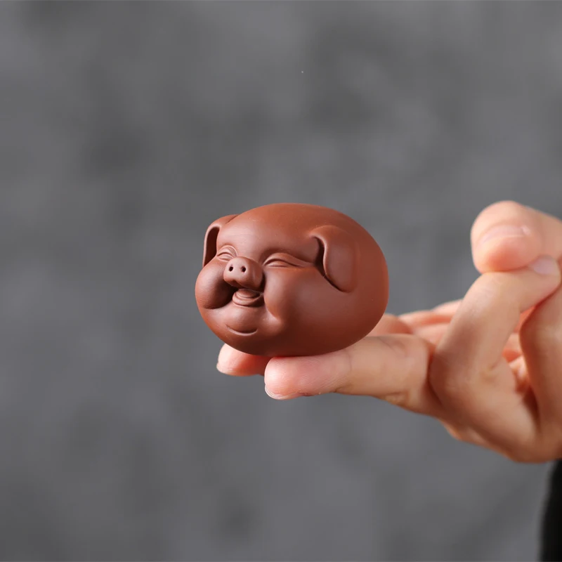 

Purple Clay Tea Pet Ornaments Cute Pig Tea Ceremony Creative Kung Fu Tea Pet Mini Figurines Juego De Te Household Products DG50C