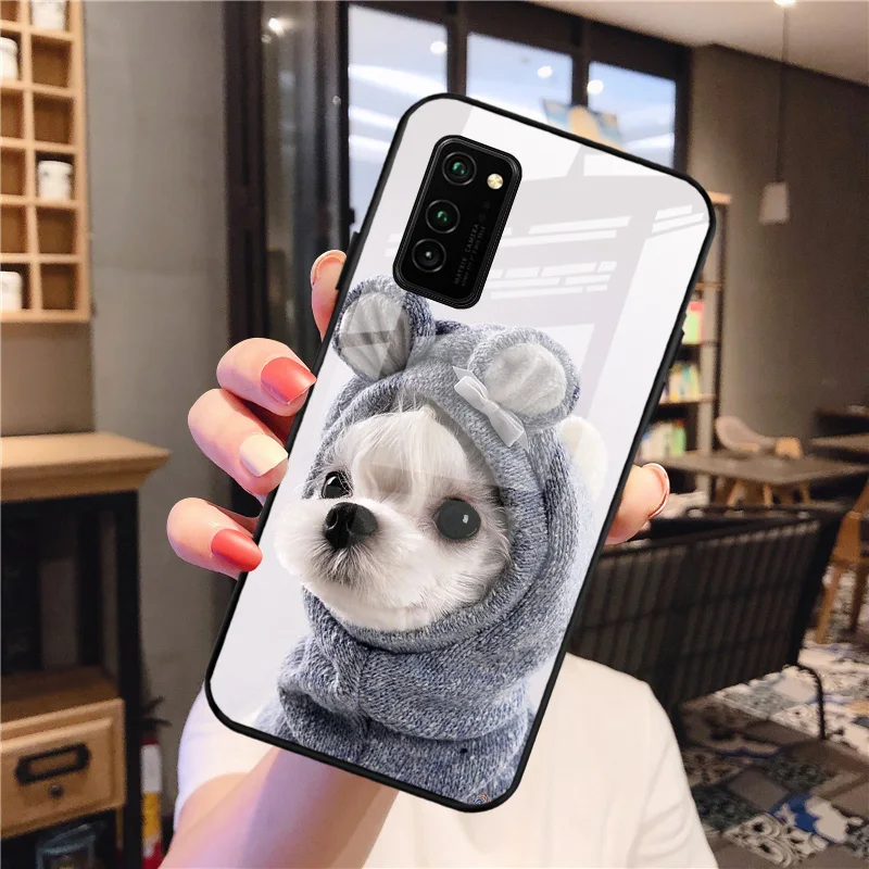 

Glass Case For Huawei Honor V30 Case Tempered Glass Hard PC Cover Case on Honor V30 V 30 OXF-AN00 TPU Bumper Honor View30 6.57"