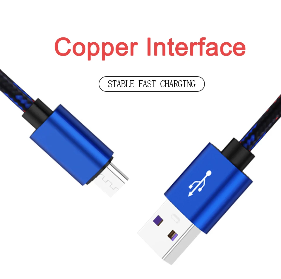 Usb-кабель для мобильного телефона, микро сменный IOS type-c, синий цвет, 5А, быстрая зарядка, линия передачи данных, нейлоновый материал