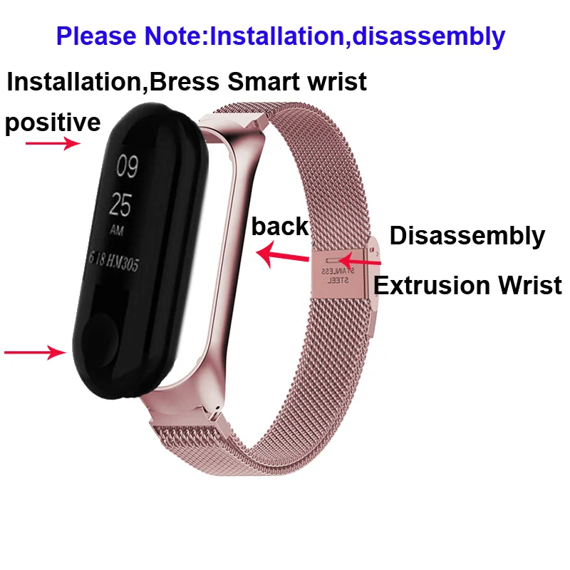 Mi Band 4 3 ремешок из нержавеющей стали металлический браслет для Xiao mi Nfc mi Band 4 3 mi lanese браслет mi band 4 3 Смарт-браслет