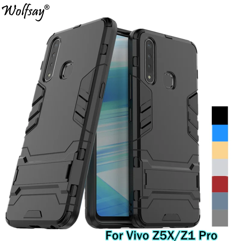 Чехол для Vivo Z5X чехол Z1 Pro противоударный Гибридный с подставкой силиконовая
