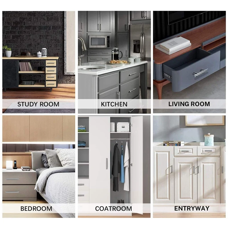 8 шт. золотые и серебряные ручки фурнитура для ящиков из нержавеющей стали