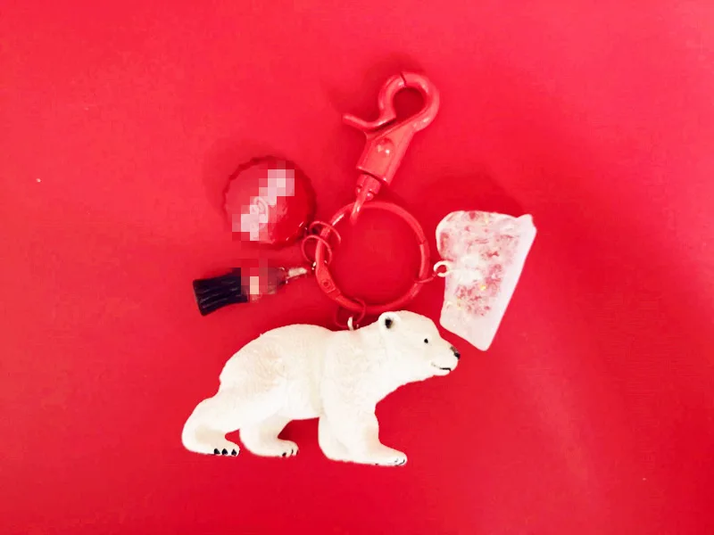 Брелоки с белым медведем подвеска в виде бутылки Колы креативная Подвеска для