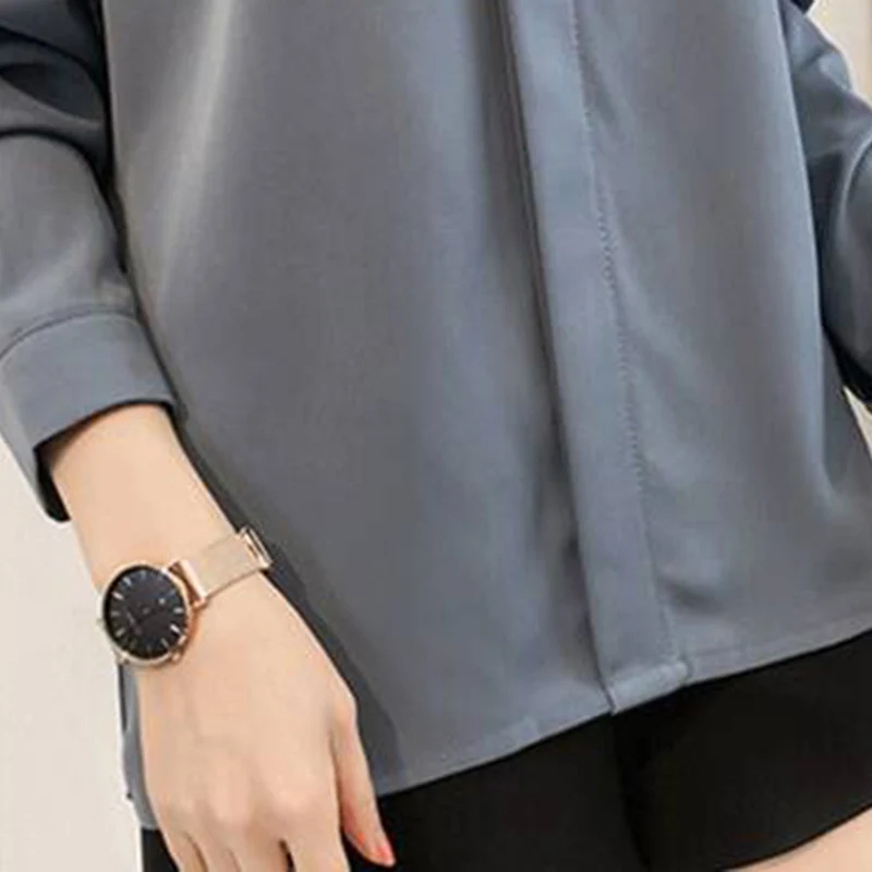 

Shirts Women Simple Solid Elegant Trendy Comfortable Womens High Quality Female Blouse All-match Regular Daily Long Sleeve Chic