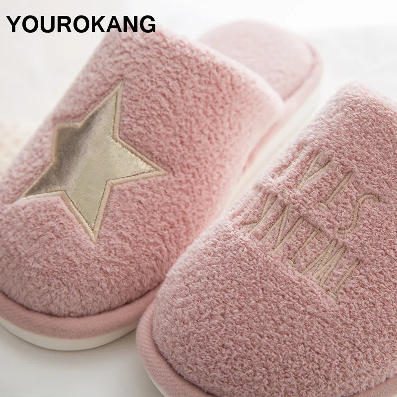 Female Winter Warm Home Slippers Indoor Soft Plush Women Shoes Fashion Flat Couple Unisex Lovers House Slippers Dropshipping