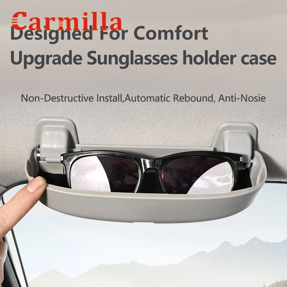 

Carmilla Car Glasses Case Sunglasses Holder Storage Box for Hyundai Tucson Elantra Verna Solaris IX30 IX35 IX45 Sonata Santa Fe