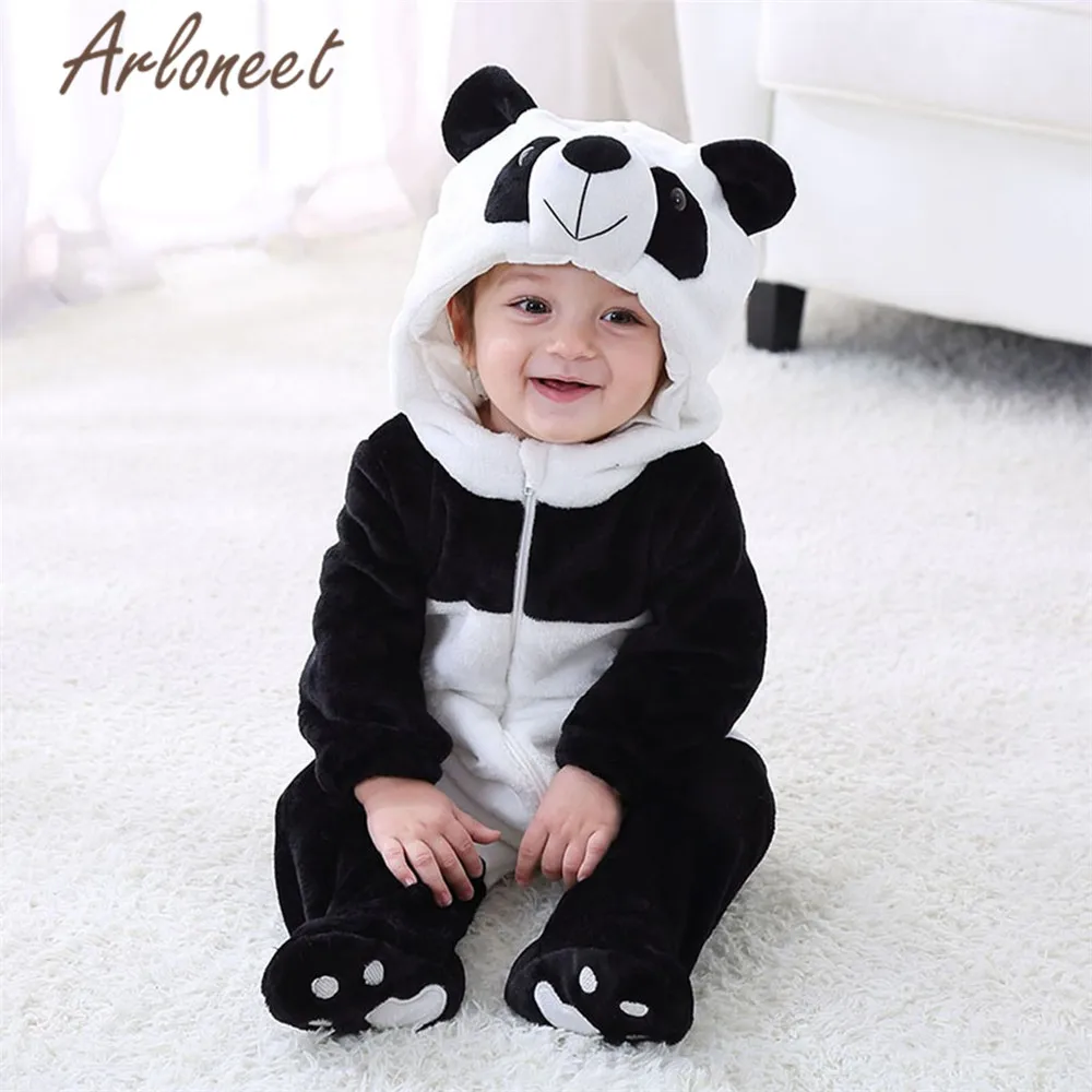 ARLONEET/пальто с героями мультфильмов; зимнее пальто для новорожденных девочек; комбинезон с изображением панды; Верхняя одежда с капюшоном; хлопковое Детское пальто; Пижама для мальчиков