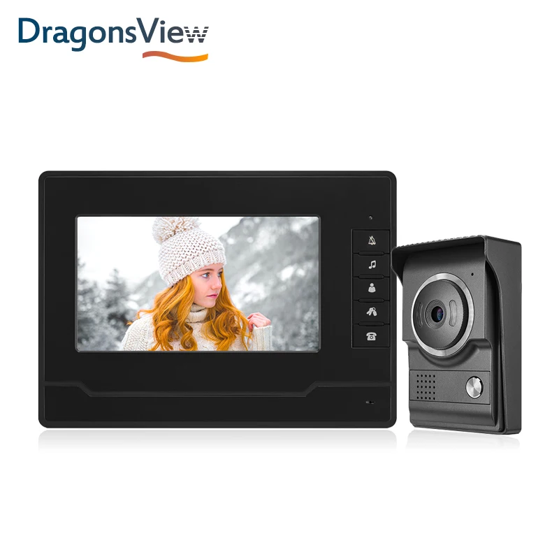Видеодомофон Dragonsview 7 дюймов 1000 TVL серебристо черный|Видеодомофон| |
