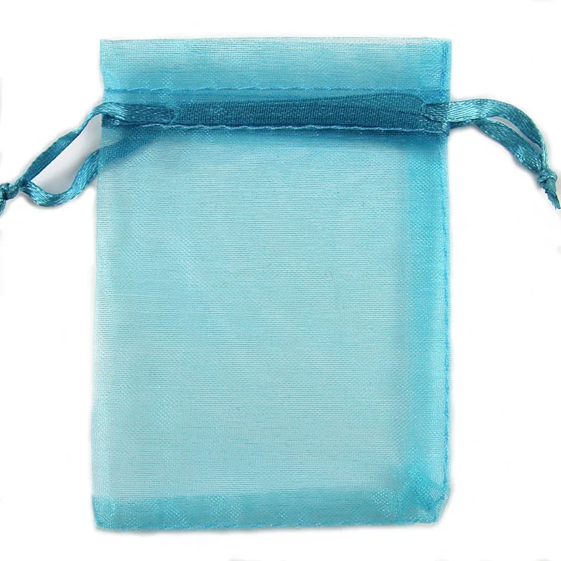 50 PCS Lake Blue 50 шт., Сумка из органзы для упаковки ювелирных изделий, Подарочная Конфета для свадебной вечеринки, подарочная упаковка, мешочки для сладостей - Цвет: 50 PCS Lake Blue