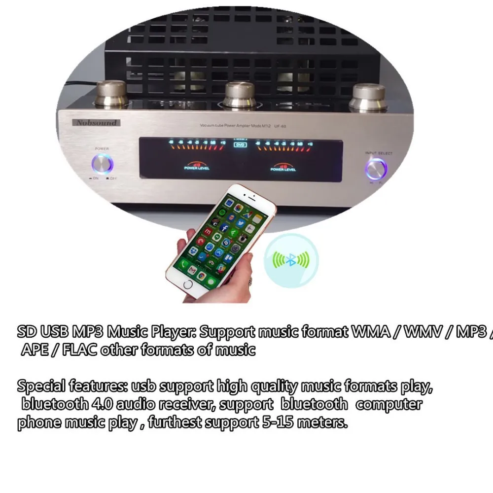 BT-6J1 Bluetooth 4,0 SD USB музыкальный плеер 160 Вт 2 канала 6J8P вакуумные трубки аудио усилители HIFI домашняя книжная полка динамик усилитель