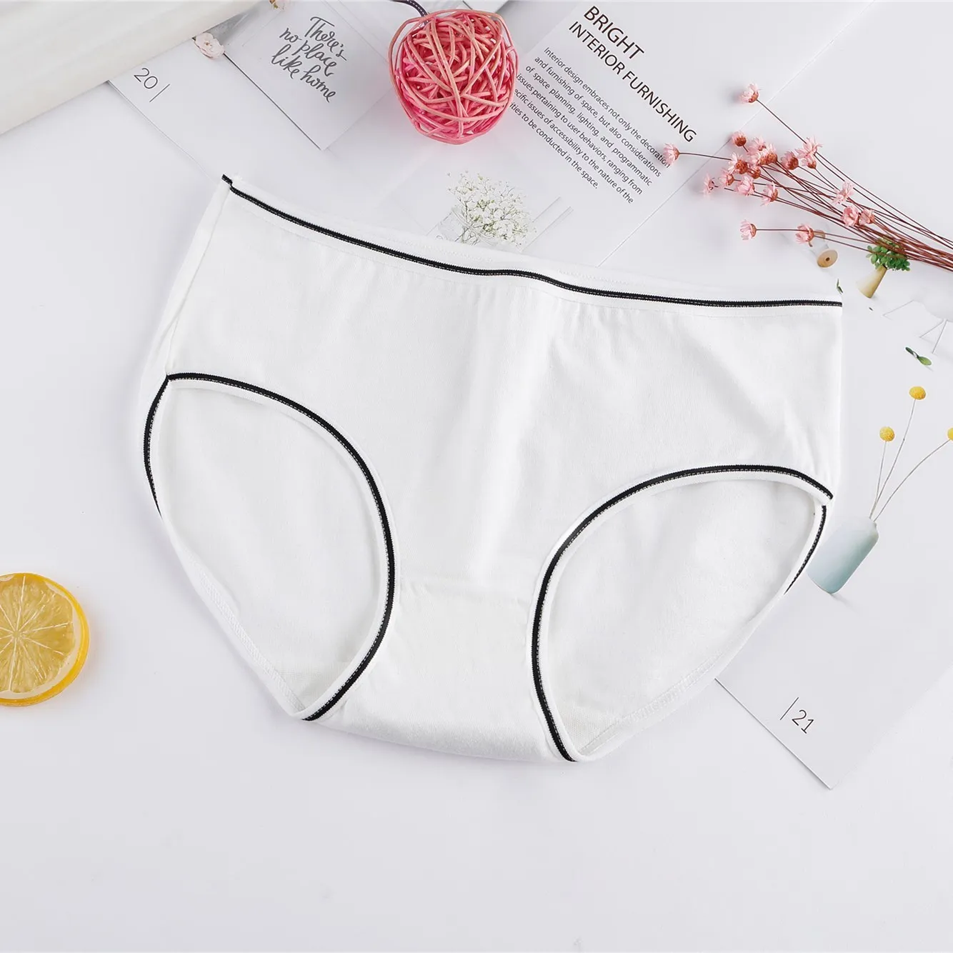 Трусики для женщин из хлопка розовая куртка в полоску с принтом женское нижнее
