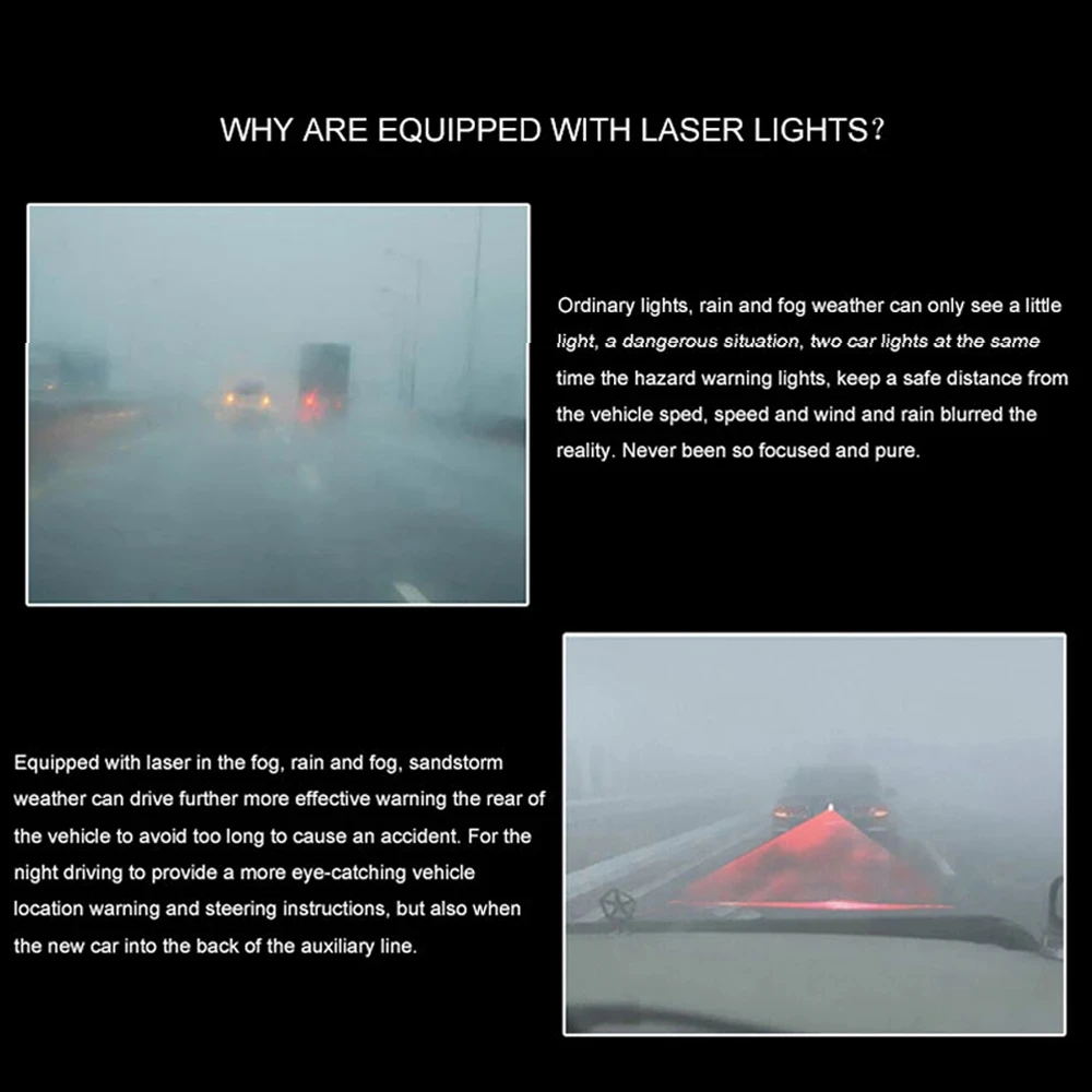USB Car Starry Sky Atmosphere Light Auto Anti Collision Rear-end Laser Tail Fog Brake Parking Lamp Stop Rearing Warning Li | Автомобили и