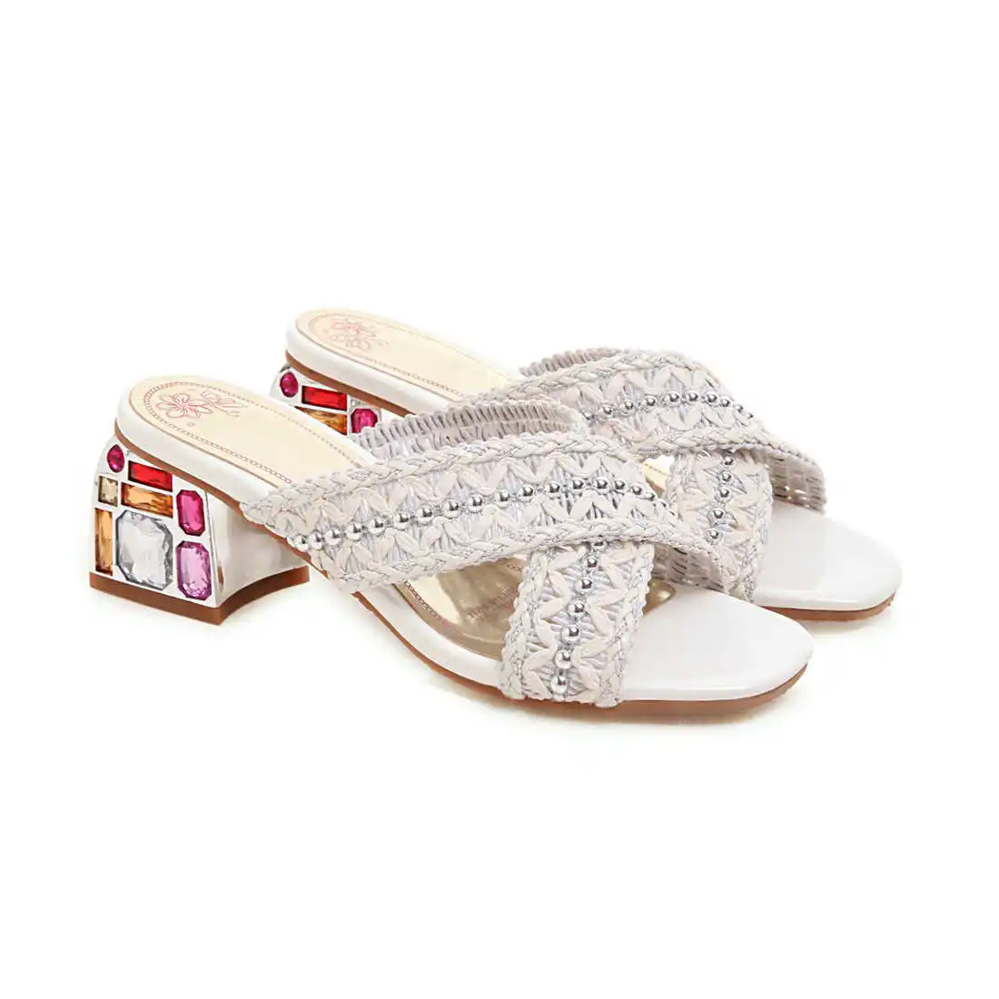 

Summer 2020 new thick heel middle heel open toe size sandals