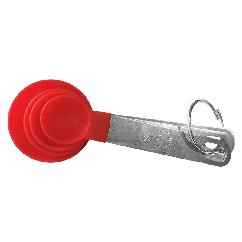 

4Pcs/Set Plastic Measuring Spoon Set Stainless Steel Handle Measuring Cup Kitchen PP Baking Cooking Gadgets