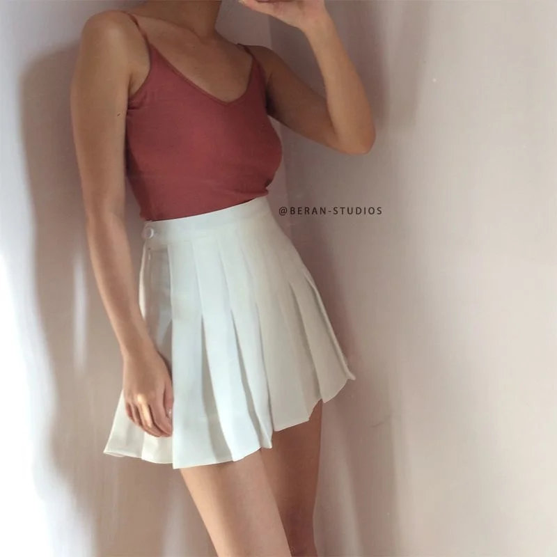 

Юбка женская плиссированная с высокой талией, пикантная Милая однотонная мини-юбка в готическом стиле, школьная форма JK, готическая одежда, ...