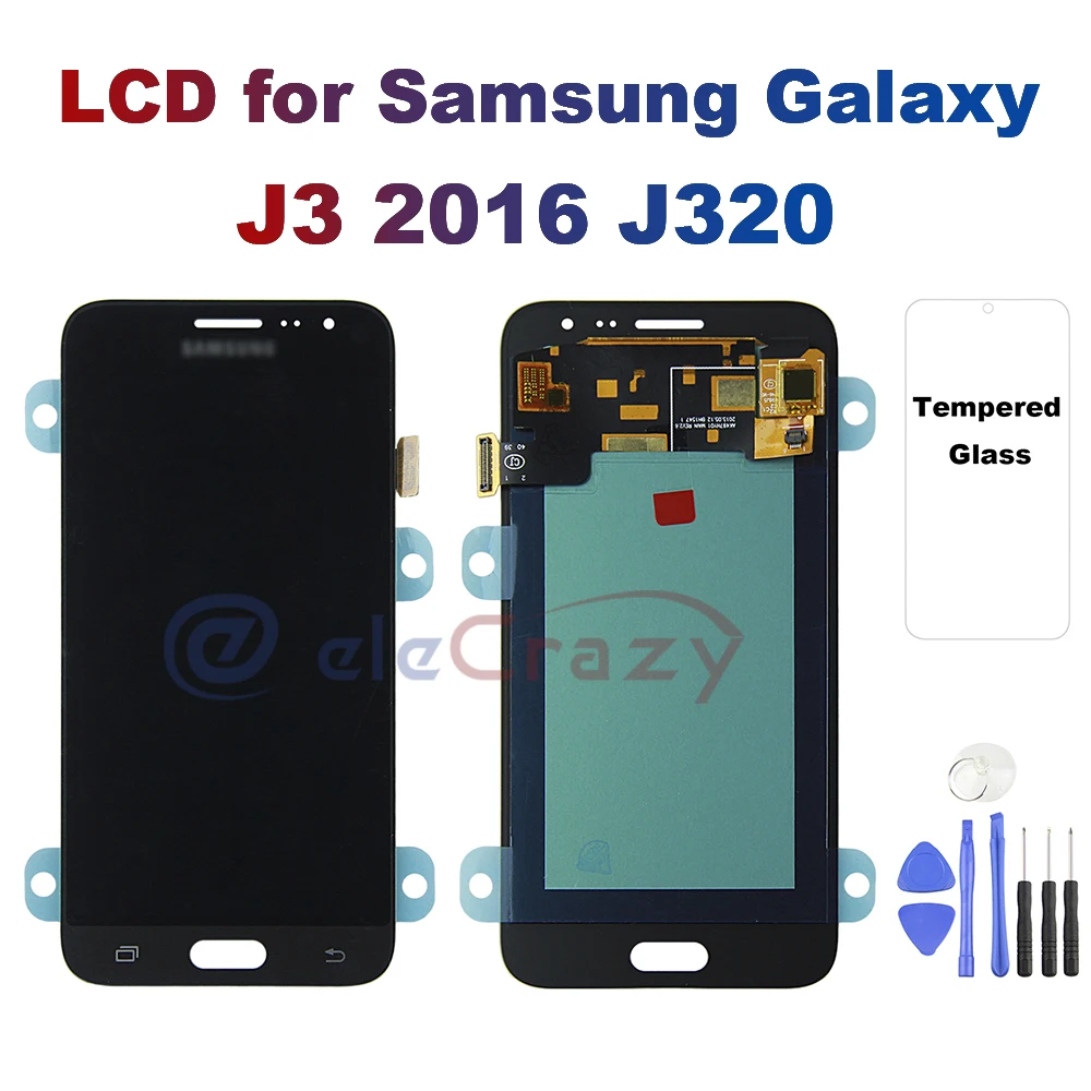 Сменный сенсорный ЖК дисплей AMOLED для SAMSUNG Galaxy J3 2016 J320 J320A J320F J320P J320M J320Y J320FN|Экраны