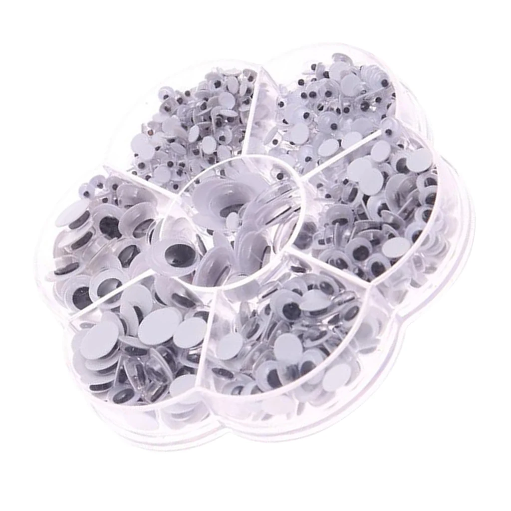 Коробка из 710 штук ассорти размеров самоклеющиеся липкие Wiggle Googly