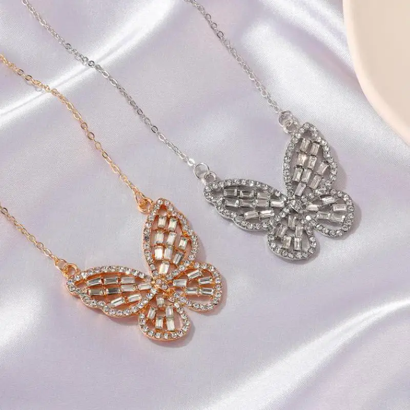 

Корейский ожерелье с бабочкой из кристаллов колье-чокер с кристаллами бабочка подвеска ожерелье для женщин ожерелья и кулоны из нержавеюще...