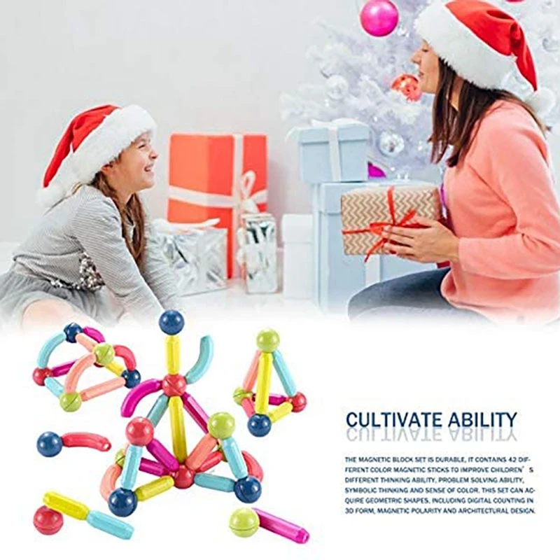 

Magnetic Building Sticks Toys Magnetic Construction Toys and Educational Stacking Puzzle Toys for Adults and Toddlers
