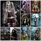 Алмазная живопись на Хэллоуин, женщина-вампир, полноразмерная квадратнаякруглая вышивка, Набор для вышивки крестиком, художественный плакат для украшения вечерние