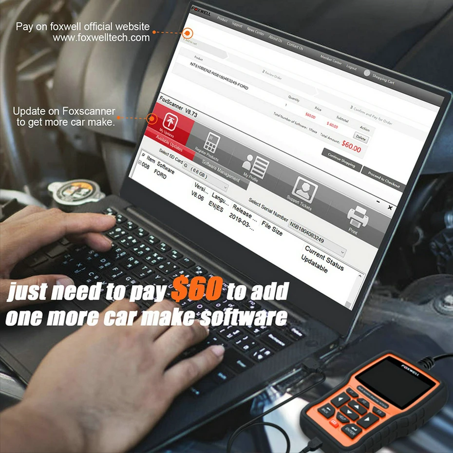 FOXWELL NT510 Elite для Mercedes Benz W211 W204 W220 диагностический сканер OBD OBDII ABS подушка безопасности масло EPB инструмент сброса OBD2 код ридер
