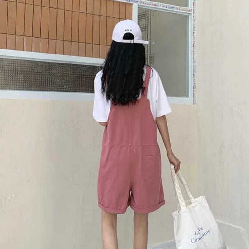 Женские летние комбинезоны 2021 повседневные однотонные модные Свободные