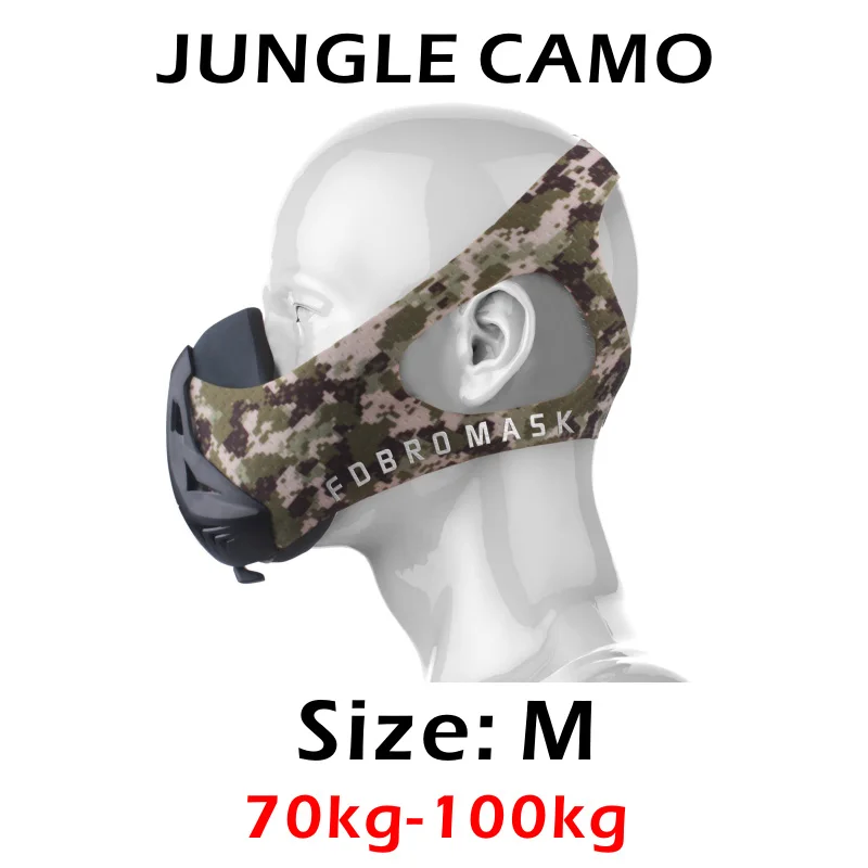 Jungle Camo M FDBRO спортивные маски 2,0 Phantom для тренировок на подъеме, велосипедные маски для бега, кардио, высокая высота, защитный фильтр для дыхания - Цвет: Jungle Camo M