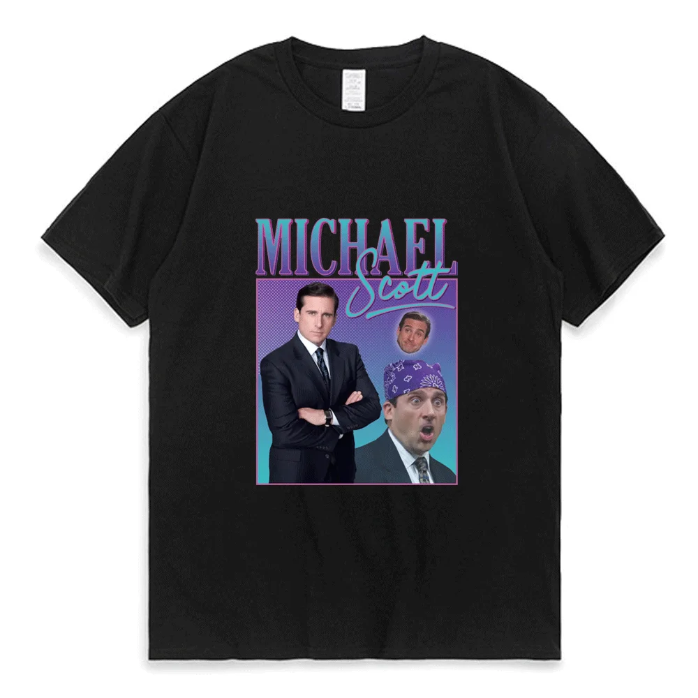 

Michael Scott Homage The Office Men T Shirt Tv Series Dwight SchruteJim Halpert Print Short Sleeve T-Shirts Men Women Cotton Top