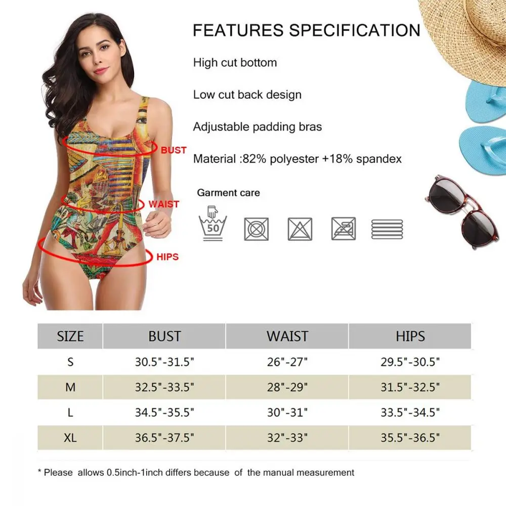 

One Piece Swimsuit 2020 Sexy Swimwear Vintage Egyptian Style Women Swimsuit Bathing Suits Beach Wear Swim