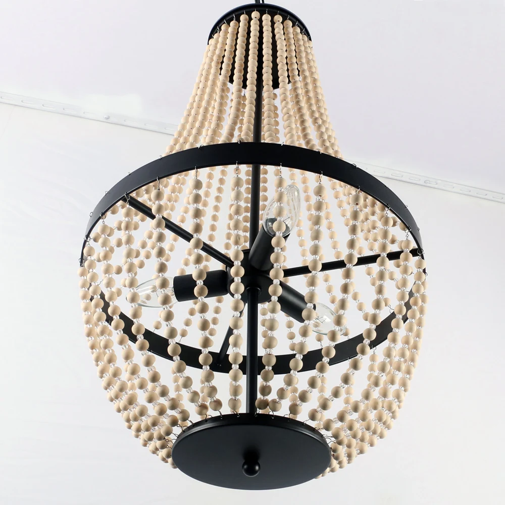 Классическая французская Люстра для прихожей спальни кофейни бара деревянная