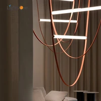 designer belt pendant lamp living room restaurant villa stairwell restaurant personality glass tube pendant light
