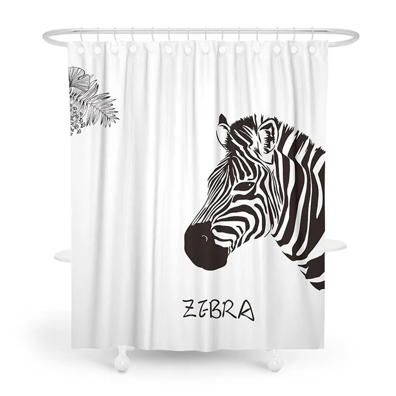 Зебра медведь мультяшная душевая занавеска для ванной полиэстер Ткань