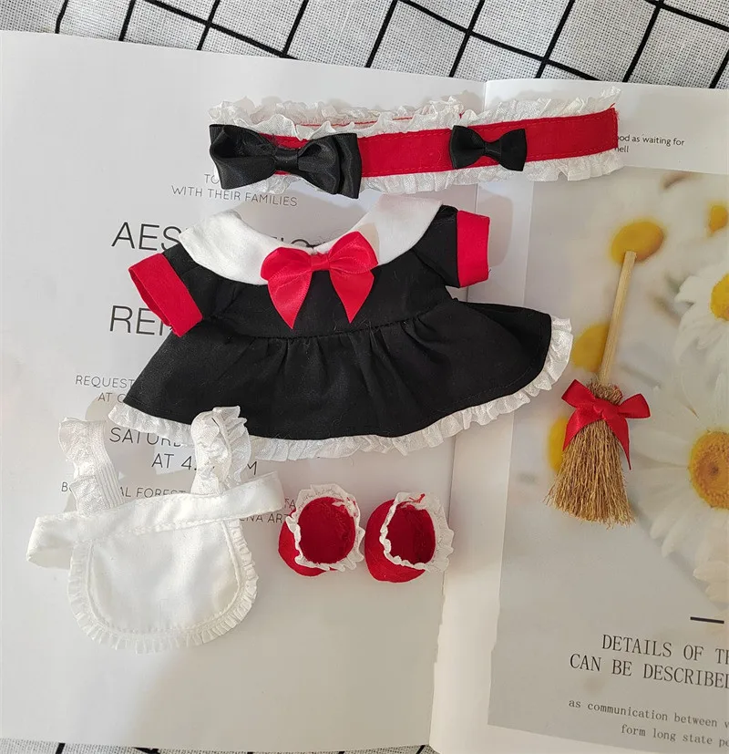 Ropa de mu&ntilde;eca de 20cm, traje de mucama, ropa de Halloween, accesorios de mu&ntilde;eca de algod&oacute;n de 20cm-2