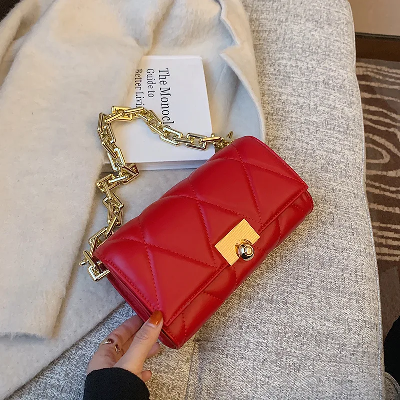 

Lingge Chain Bag Women's 2021 New Trendy Fashion Single Shoulder Armpit Small Square Bag Purses Crossbody Designer Bags Luxury