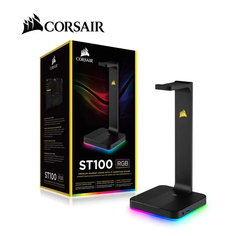 Высококачественная подставка для гарнитуры Corsair ST100 RGB с объемным звуком 7 1-3 5 мм и