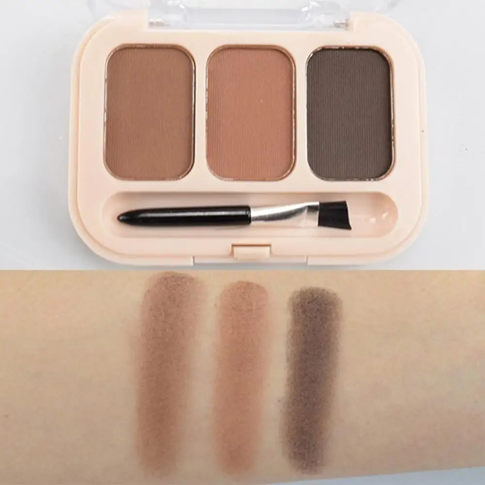 3 Colors Eyebrow Enhancers Waterproof Powder Pigment Palette Eyes Makeup Black Brown Brows Shades Tattoo Tint Make Up Women | Красота и