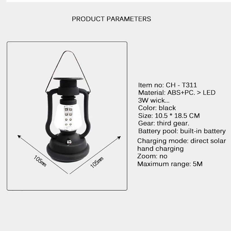 Camping Light Solar Direct Filling Kerosene Lamp Outdoor Lighting Waterproof Wall Safety Accessories Portable | Спорт и развлечения