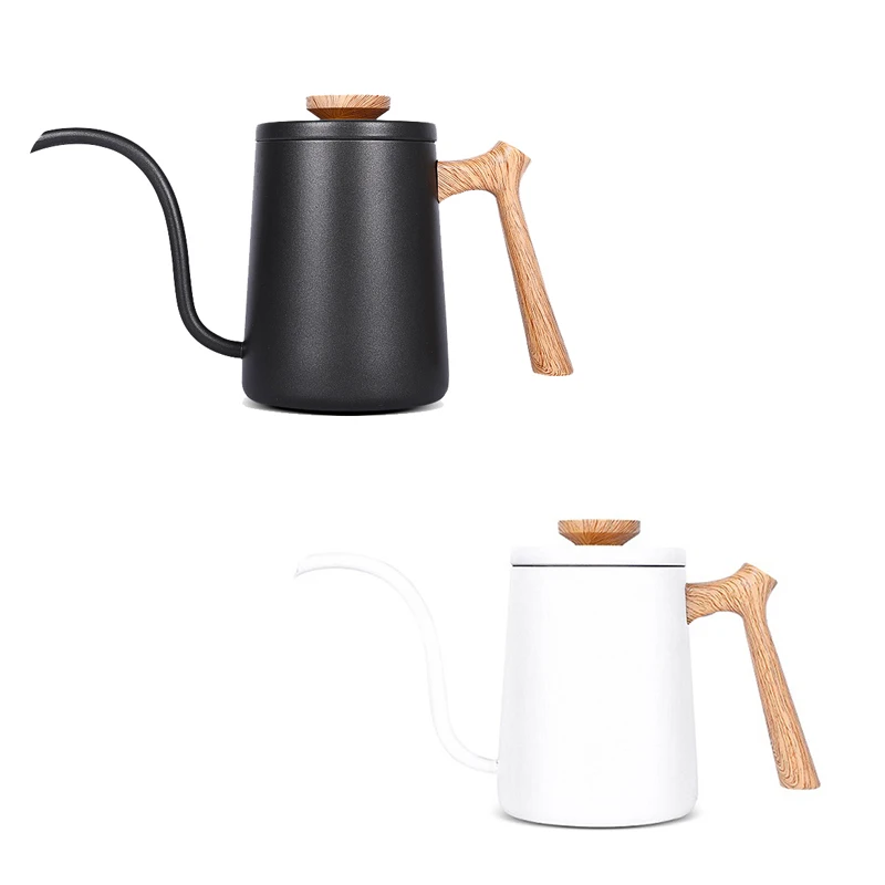 

600Ml Drip Coffee Pot Drip Kettle Stainless Steel Handle Long Gooseneck Spout Drip Kettle Coffee Tea Pot