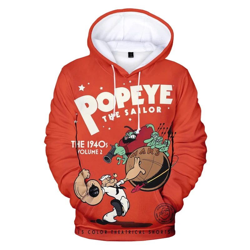

Anime Clothing Anime Popeye 3D Printed Hoodies Unisex Popular Long Sleeve Sweatshirts O-Neck Polyester Plussized Kids Pullover