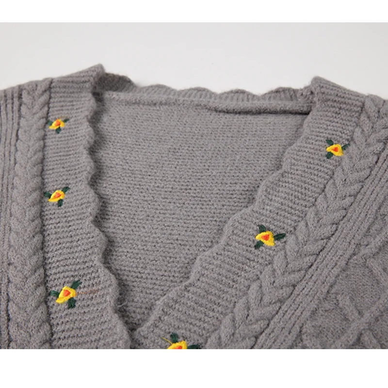 Женский вязаный кардиган на пуговицах повседневный свободный трикотажный