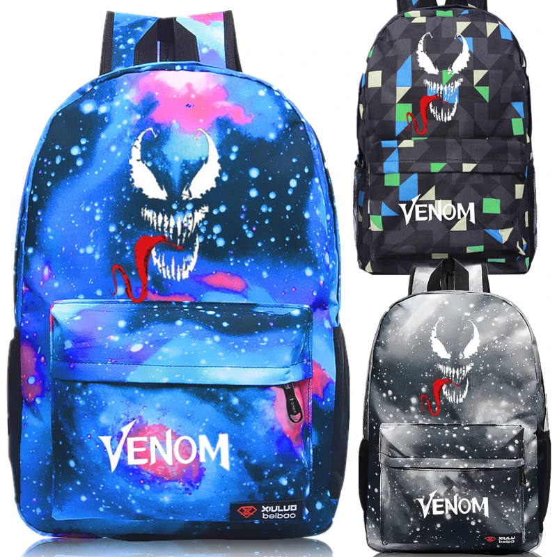 Светящийся рюкзак Venom Marvel Hero, школьная сумка, Студенческая Детская сумка для мальчиков и девочек, рюкзак для ноутбука, повседневный рюкзак, светится в темноте