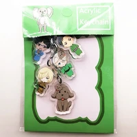 anime acrylic keychain yuri on ice two side print car key chain cartoon figure holder best friend keyring gift